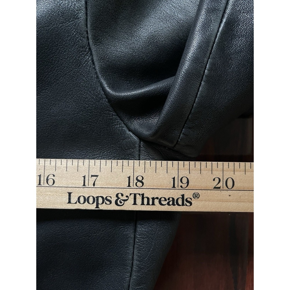 All Saints Kino Oversized Leather Bomber Jacket Black Mens Size Small MSRP $599 - Picture 11 of 13
